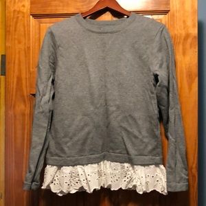 Cute two fabric sweatshirt